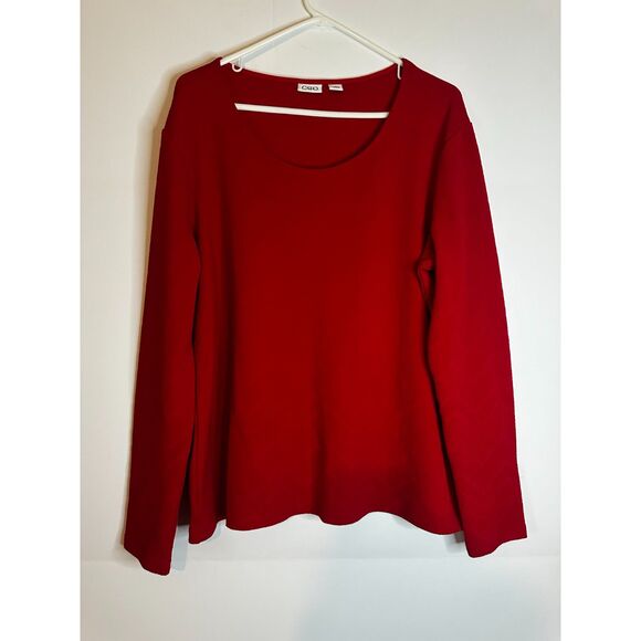 Cato Tops - Cato Red Long Sleeve Top Women’s XL Pullover Blouse Casual Classic Style